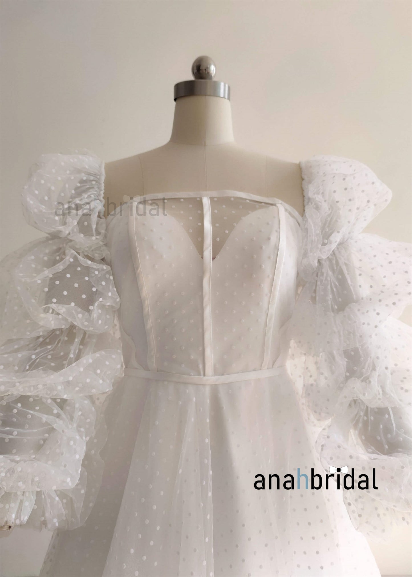 Ivory Polka Dot Tulle Maternity Dress Photo Shoot Dress